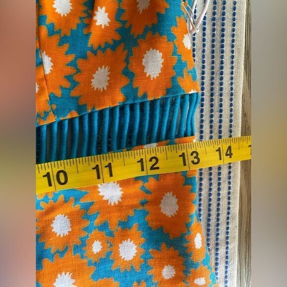 STAUD Atlas Top Sleeveless Orange Blue Daisy Linen Cotton Blend Shirt Sz 0 NWT - Picture 13 of 17